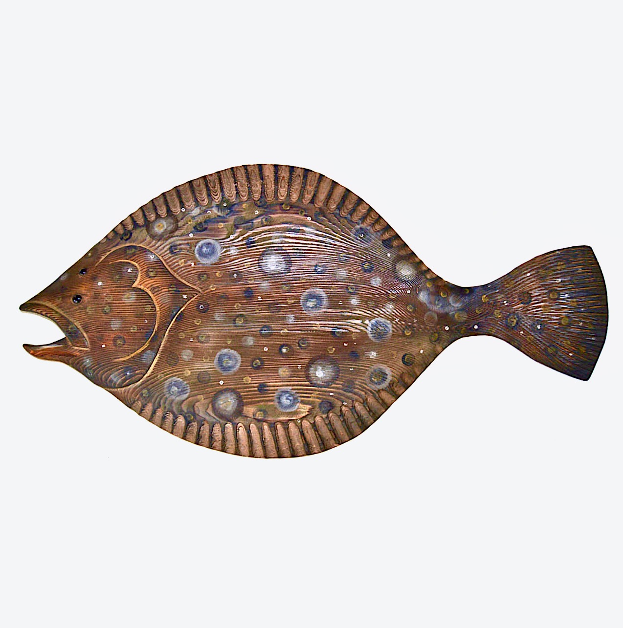 Busacca Gallery: Folk Art Hand Carved Wooden Fish By Spencer Tinkham