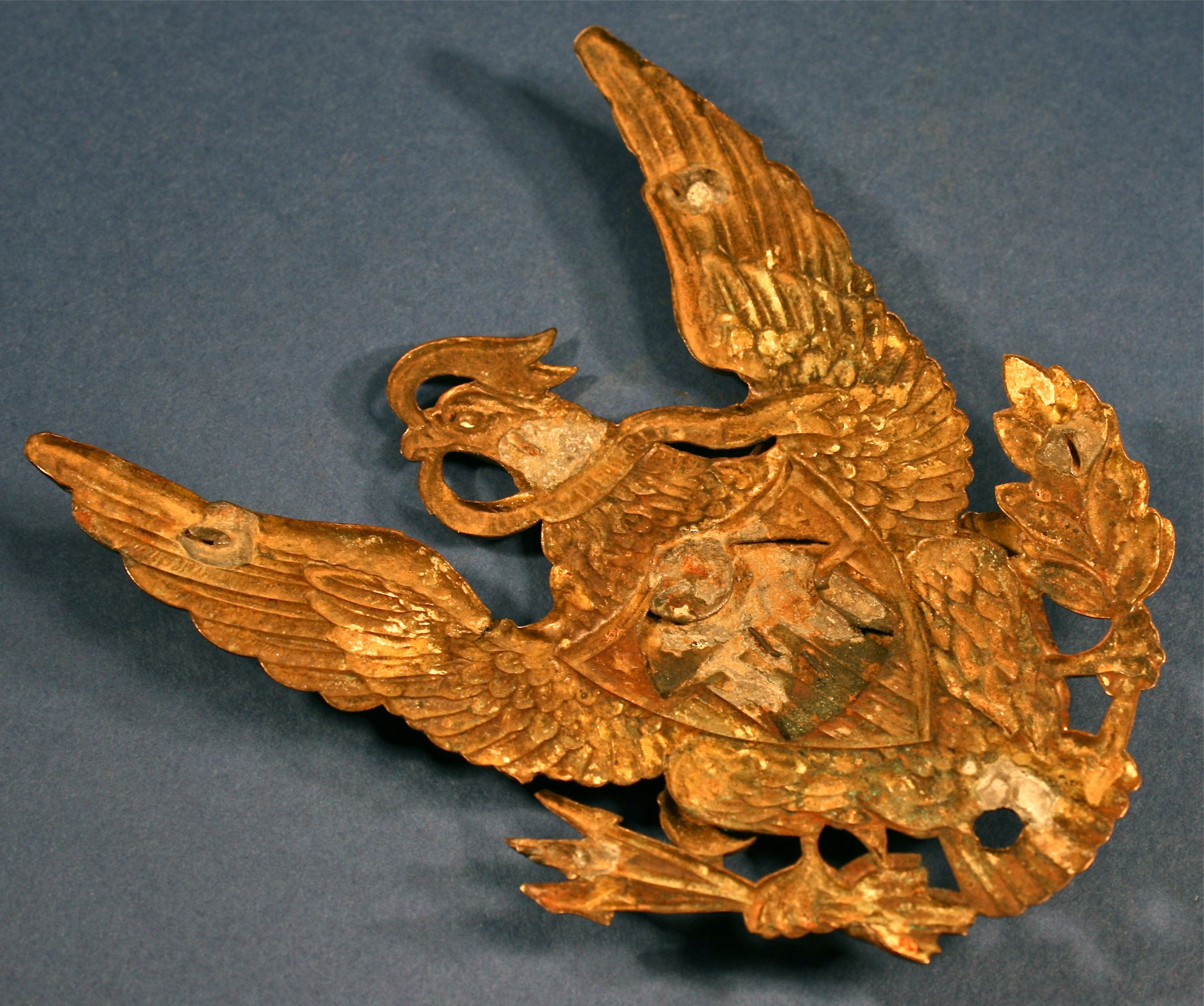 Vintage brass US Military hotsell insignia bald eagle shield